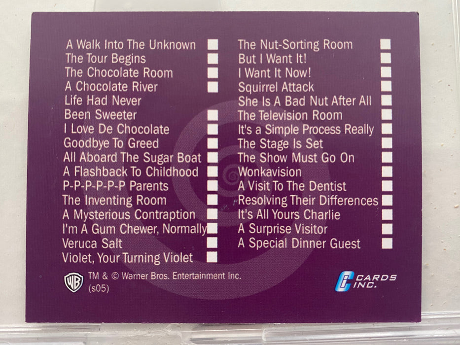 Charlie & Chocolate Factory Mini Movie Card Set Cards Inc. 2005   - TvMovieCards.com