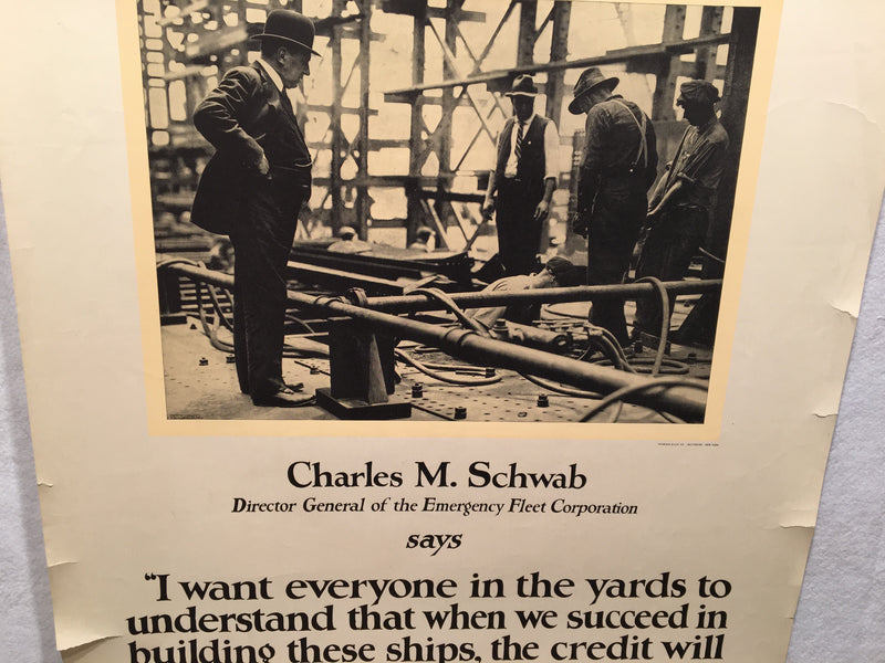 WW1 "Are you Working with Schwab?" 1917 Propaganda Poster (22" X 32")   - TvMovieCards.com
