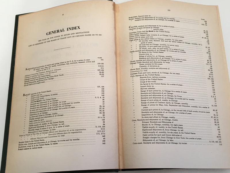 1947 Board of Trade of the City of Chicago 90th Annual Report Statistics Book   - TvMovieCards.com
