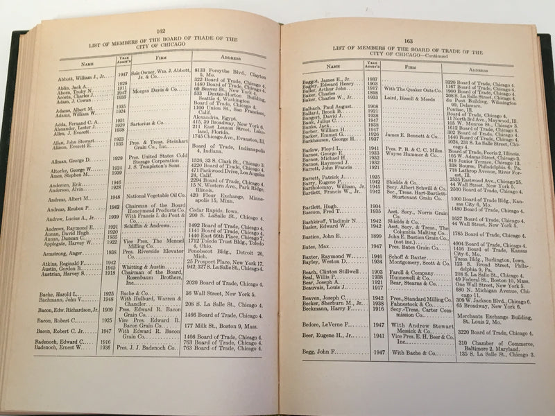1947 Board of Trade of the City of Chicago 90th Annual Report Statistics Book   - TvMovieCards.com