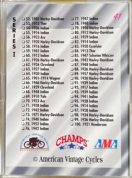 American Vintage Cycles Series 1 Vintage Trading Card Set 100 Cards 1992 Champs   - TvMovieCards.com