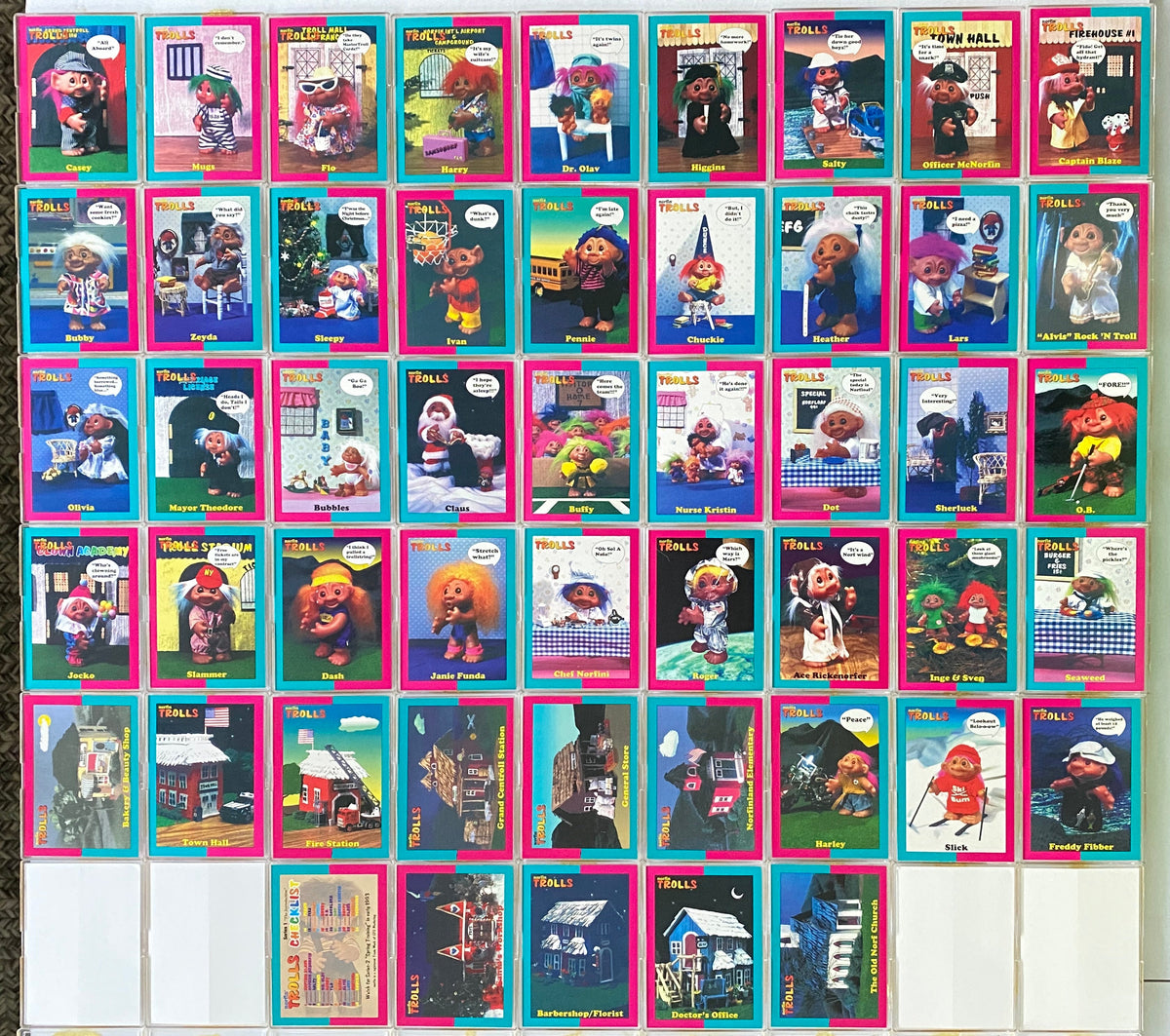 Norfin Trolls Series One Vintage Trading Card Set 50 Cards Collect