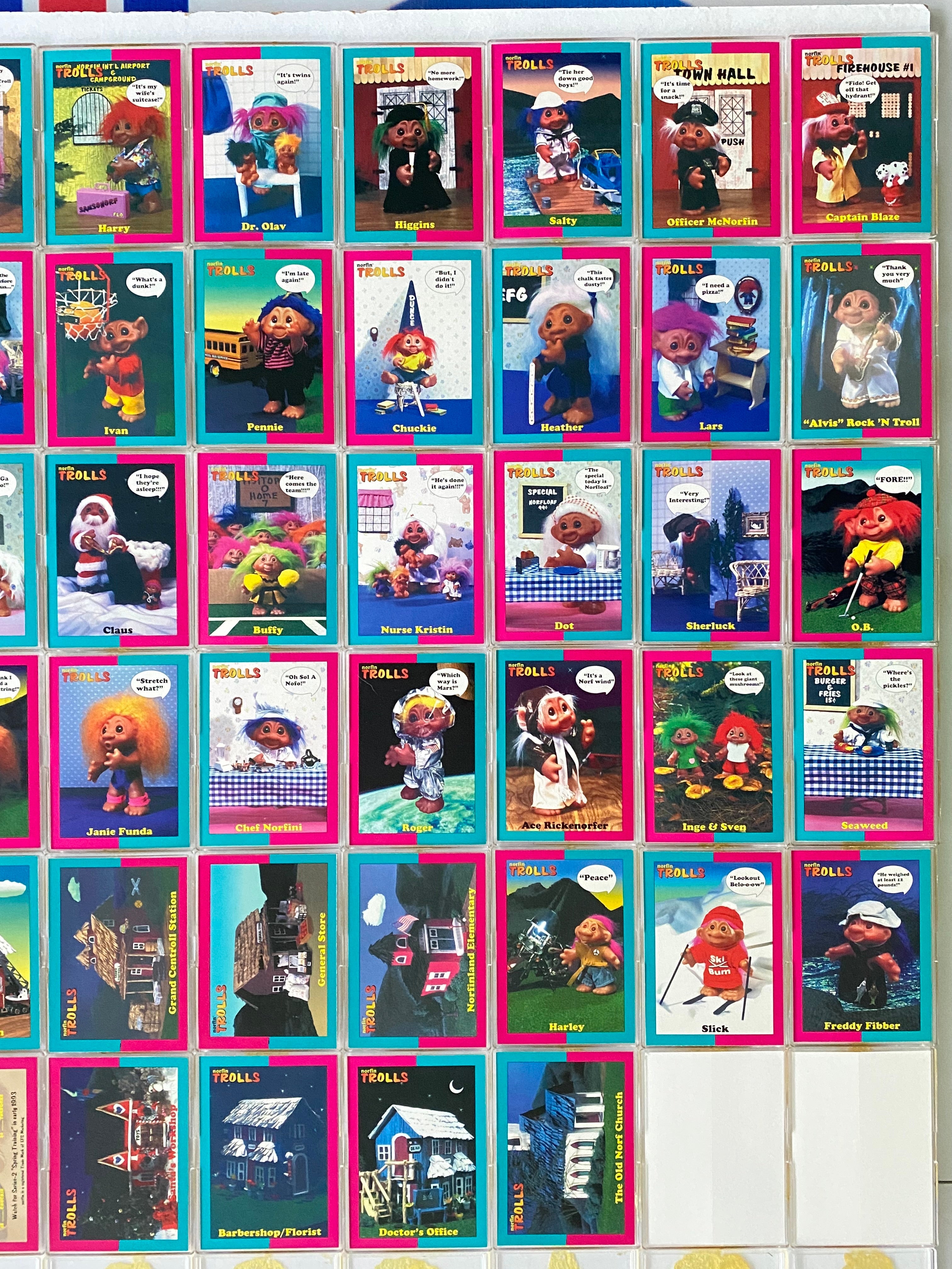 Norfin Trolls Series One Vintage Trading Card Set 50 Cards Collect