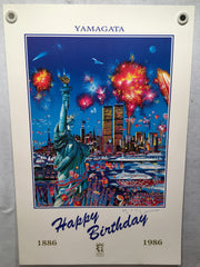 Hiro Yamagata Signed Happy Birthday 100th Birthday of the Statue Of Liberty 1986   - TvMovieCards.com