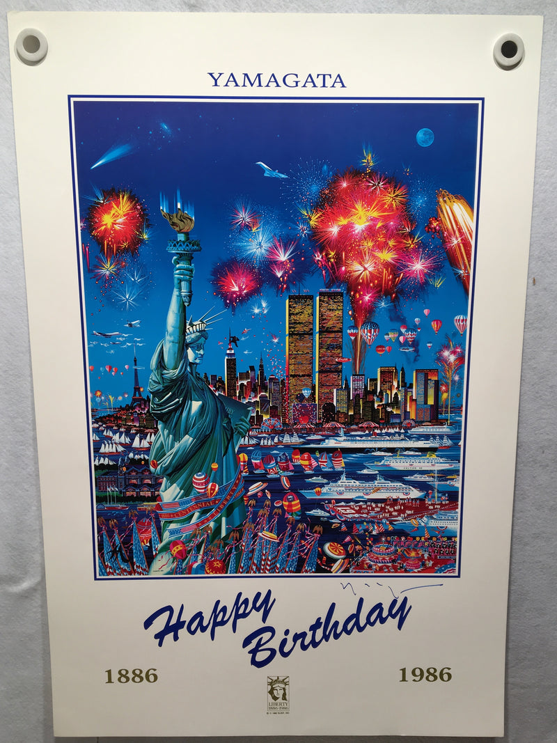 Hiro Yamagata Signed Happy Birthday 100th Birthday of the Statue Of Liberty 1986   - TvMovieCards.com