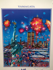 Hiro Yamagata Signed Happy Birthday 100th Birthday of the Statue Of Liberty 1986   - TvMovieCards.com