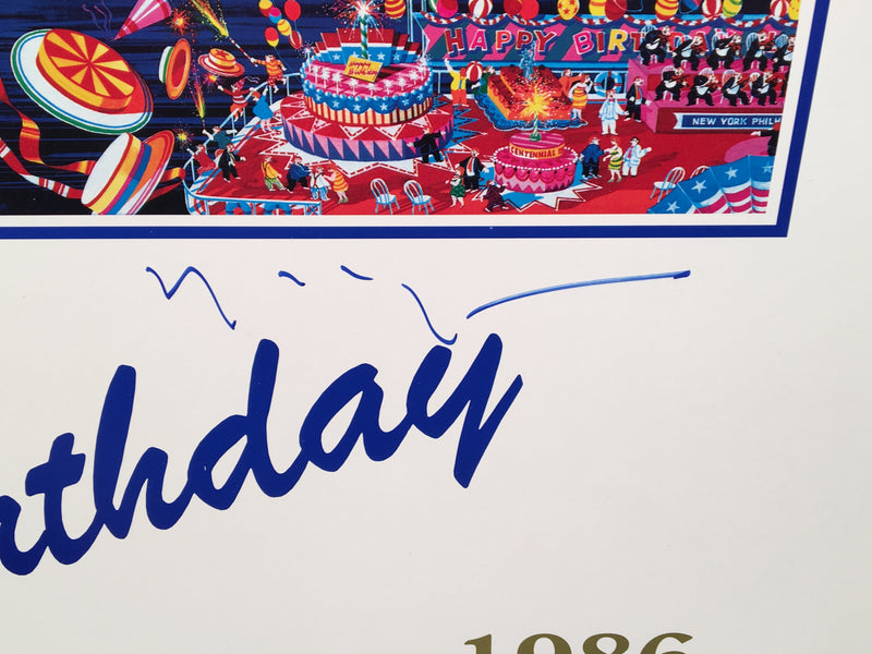 Hiro Yamagata Signed Happy Birthday 100th Birthday of the Statue Of Liberty 1986   - TvMovieCards.com