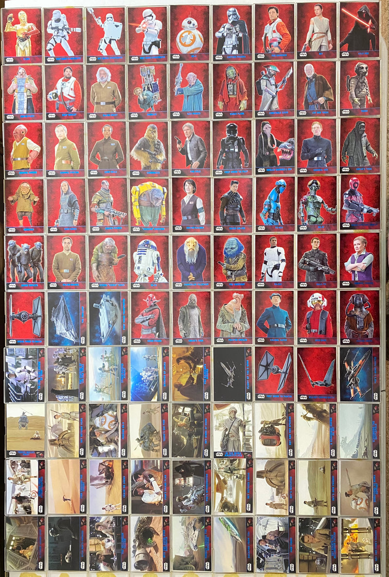 2015 Star Wars Force Awakens Blue Parallel Trading Card Set of 100 Cards Topps   - TvMovieCards.com