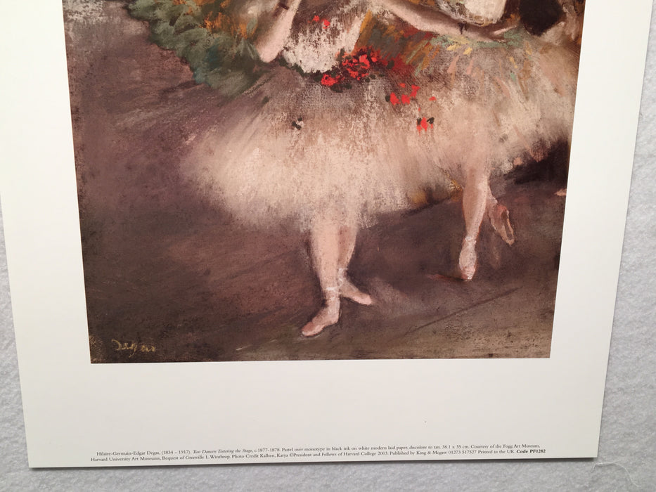 Two Dancers Entering The Stage - Edgar Degas- Art Poster Print 11" x 14"   - TvMovieCards.com