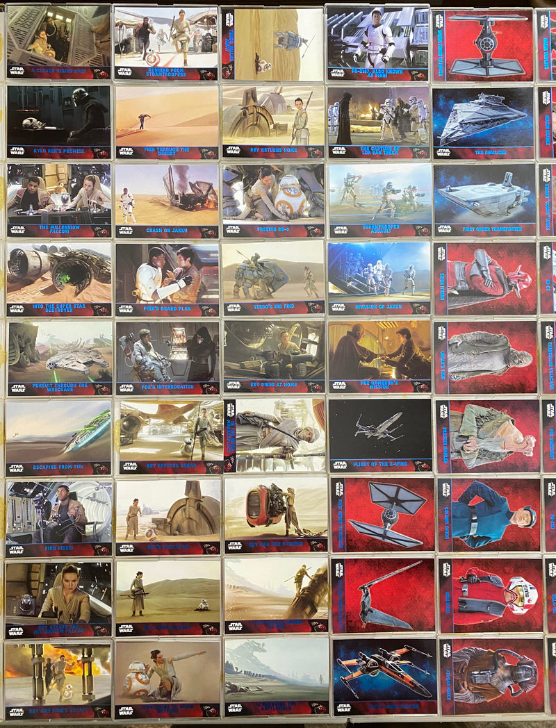 2015 Star Wars Force Awakens Blue Parallel Trading Card Set of 100 Cards Topps   - TvMovieCards.com
