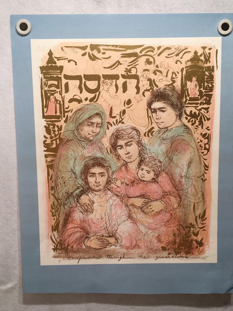 Edna Hibel "Compassion through the Generations" Lithograph Art Poster 21 x 27   - TvMovieCards.com