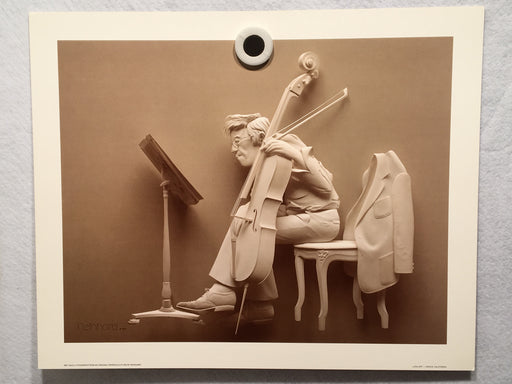 Seigbert Reinhard "Cellist" Yo Yo Ma Lithograph Art Poster Print 1979 13 x 16   - TvMovieCards.com