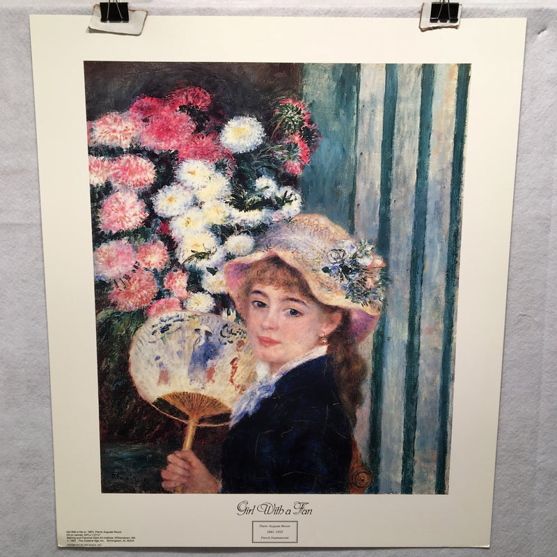 Girl with a Fan - Pierre Auguste Renoir - Lithograph Art Print 23" x 27"   - TvMovieCards.com