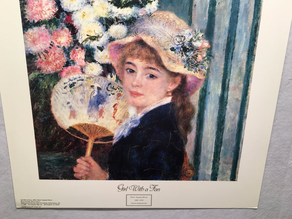Girl with a Fan - Pierre Auguste Renoir - Lithograph Art Print 23" x 27"   - TvMovieCards.com