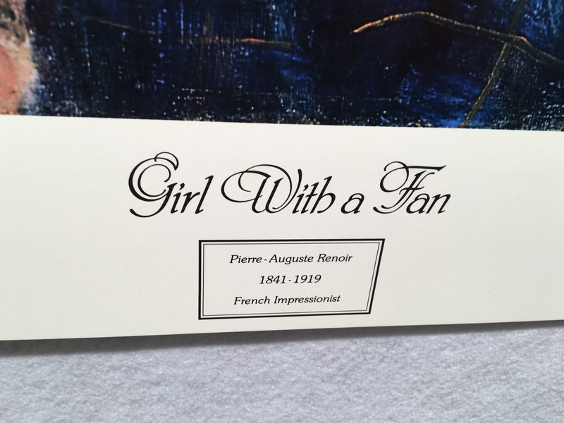 Girl with a Fan - Pierre Auguste Renoir - Lithograph Art Print 23" x 27"   - TvMovieCards.com