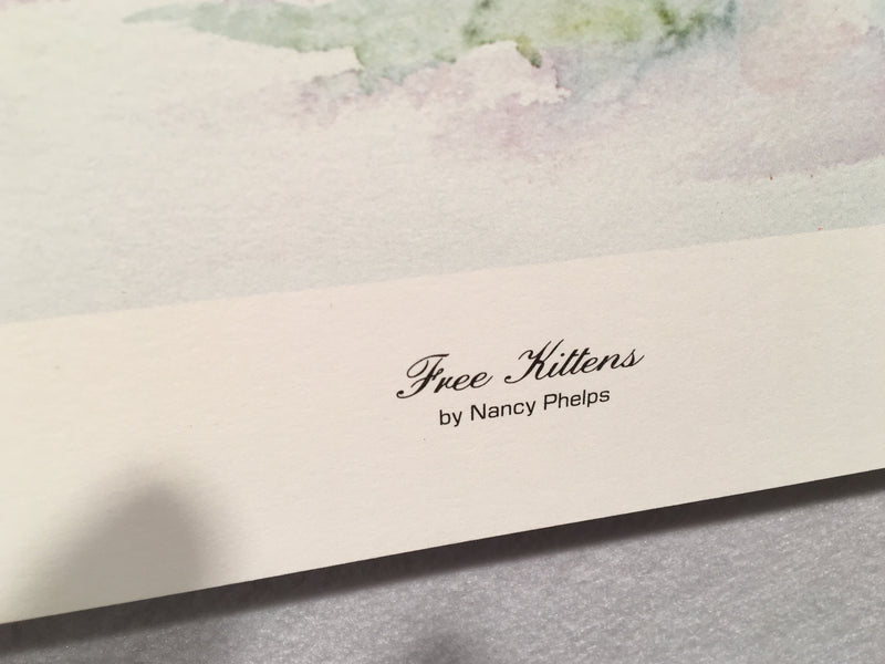 Free Kittens - Nancy Phelps - Lithograph Art Print 22" x 28"   - TvMovieCards.com