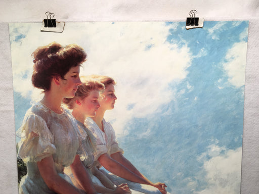 On the Heights - 1909 Charles Curran - Lithograph Art Print Poster 26" x 30"   - TvMovieCards.com