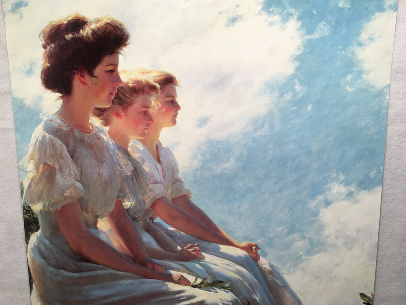 On the Heights - 1909 Charles Curran - Lithograph Art Print Poster 26" x 30"   - TvMovieCards.com