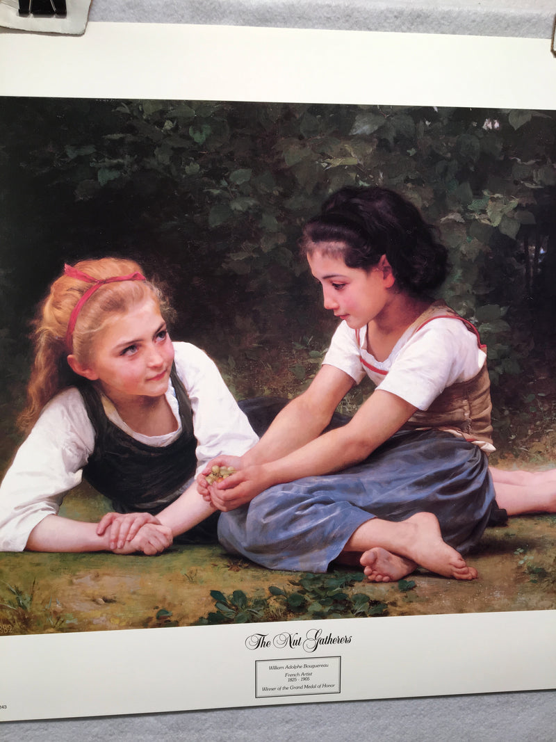 The Nut Gatherers - William Adolphe Bouguereau - Lithograph Art Print 22" x 28"   - TvMovieCards.com