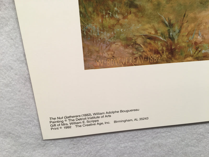 The Nut Gatherers - William Adolphe Bouguereau - Lithograph Art Print 22" x 28"   - TvMovieCards.com