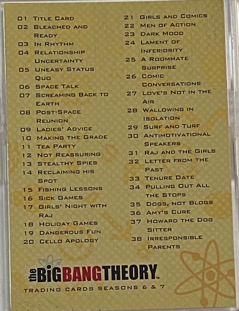 2016 Big Bang Theory Seasons 6 & 7 Silver Foil Parallel Base Trading Card Set 72 Card - TvMovieCards.com
