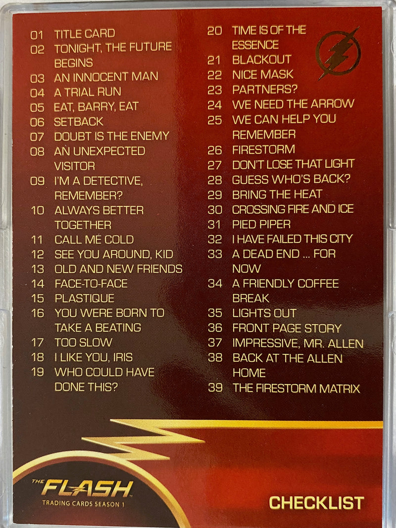 2016 DC Flash Season 1 Golden Glider Foil Stamp Parallel Base 72 Card Set   - TvMovieCards.com