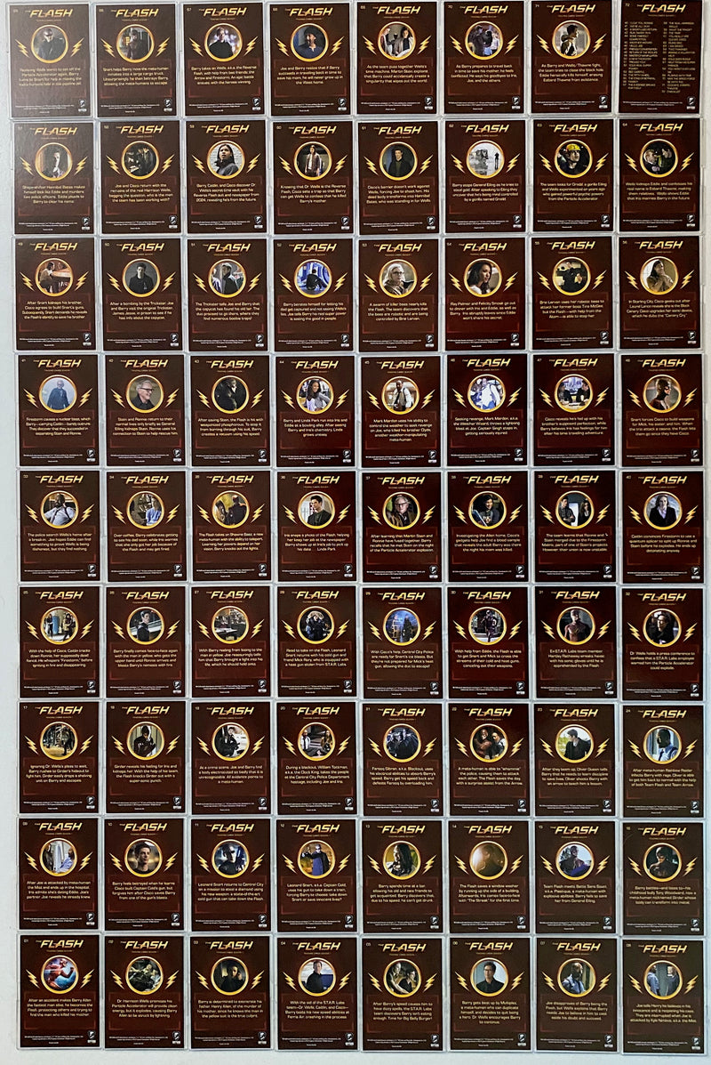 2016 DC Flash Season 1 Golden Glider Foil Stamp Parallel Base 72 Card Set   - TvMovieCards.com