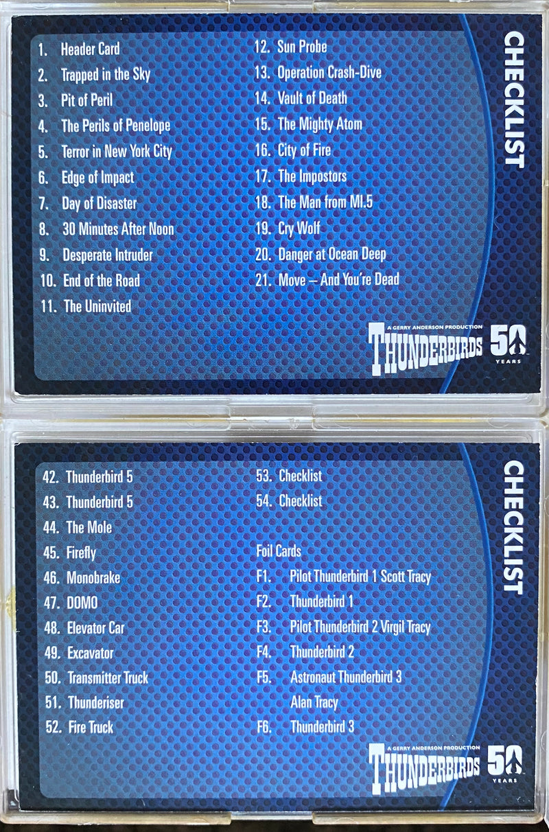 Thunderbirds 50th Anniversary Trading Base Card Set 54 Cards Unstoppable 2015   - TvMovieCards.com