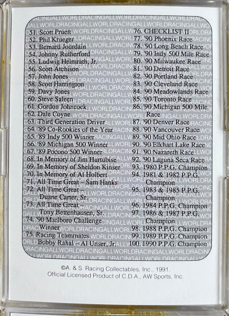 1991 All World Racing Factory Trading Card Set 100 Cards A & S Racing   - TvMovieCards.com