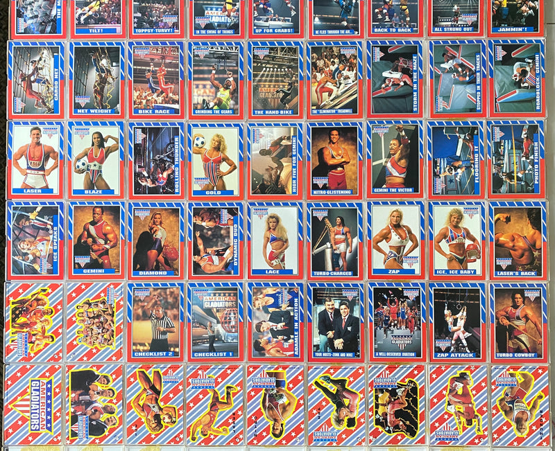 American Gladiators Complete Base Card Set 88 Cards 11 Stickers Topps 1991 - TvMovieCards.com