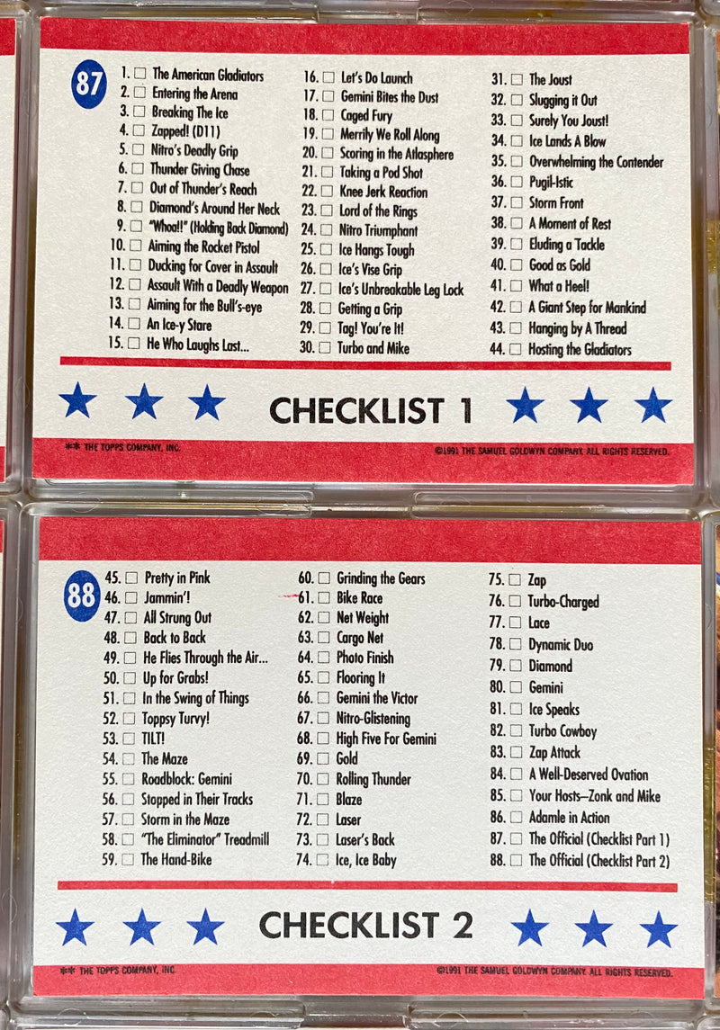American Gladiators Complete Base Card Set 88 Cards 11 Stickers Topps 1991 - TvMovieCards.com