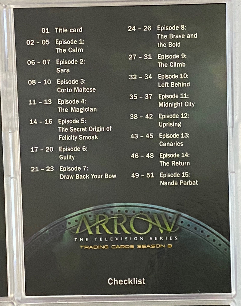 2016 Arrow Season 3 Foil Parallel Base Trading Card Set (81)   - TvMovieCards.com
