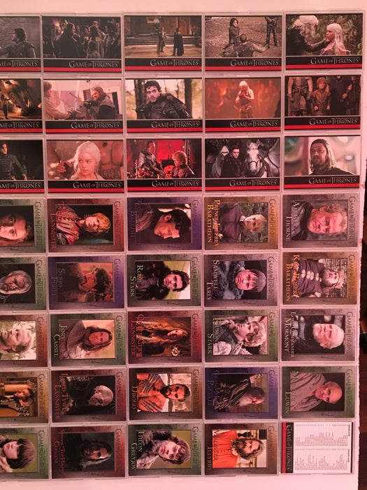 Game of Thrones Season 1 Base Card Set 72 Cards   - TvMovieCards.com