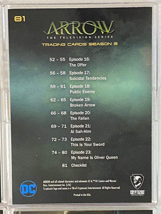 2016 Arrow Season 3 Foil Parallel Base Trading Card Set (81)   - TvMovieCards.com