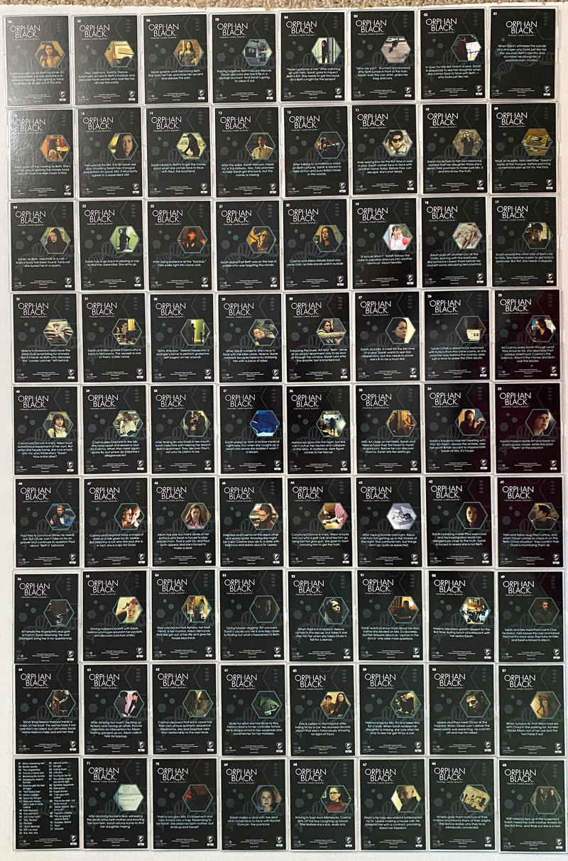 Orphan Black Season 1 Silver Foil Parallel Base Trading Card Set (72)   - TvMovieCards.com
