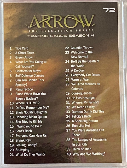 2017 Arrow Season 4 Silver Foil Parallel Base Trading Card Set (72)   - TvMovieCards.com