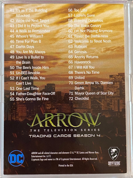 2017 Arrow Season 4 Silver Foil Parallel Base Trading Card Set (72)   - TvMovieCards.com
