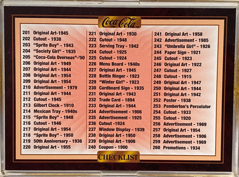 Coca-Cola Collection Series 3 Base Card Set 100 Cards Collect-a-Card 1995   - TvMovieCards.com