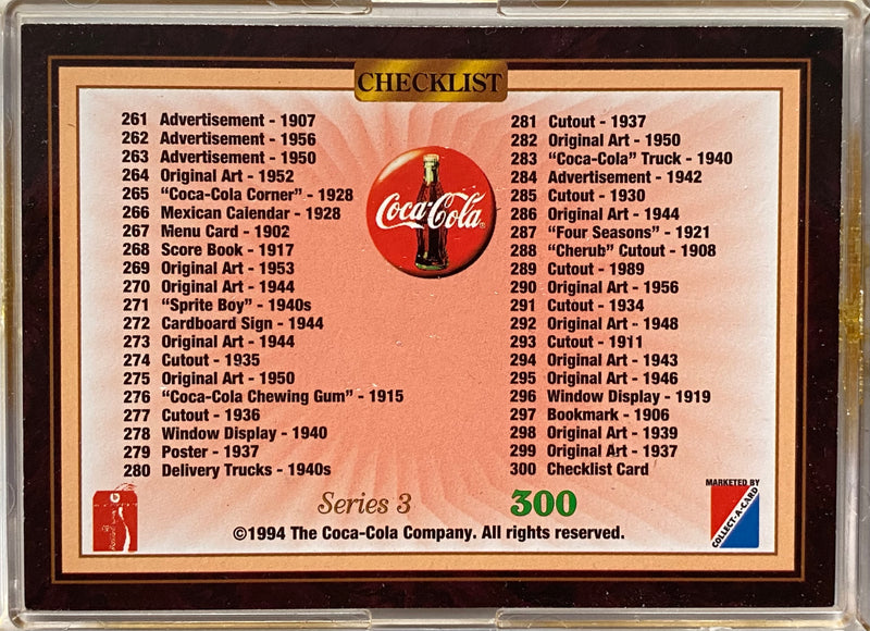 Coca-Cola Collection Series 3 Base Card Set 100 Cards Collect-a-Card 1995   - TvMovieCards.com