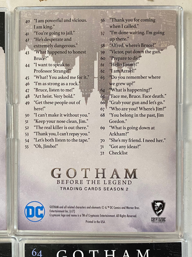 2017 Gotham Season 2 Penguin Parallel Base Trading Card Set (72)   - TvMovieCards.com