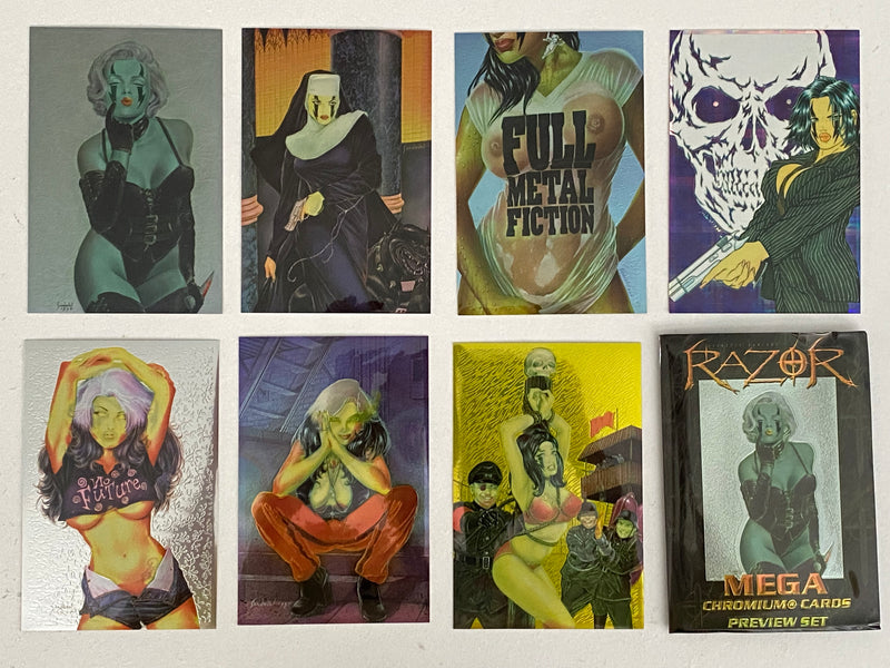 Razor Mega Chromium Preview Card Set 7 Oversize Chromium Cards 1997   - TvMovieCards.com