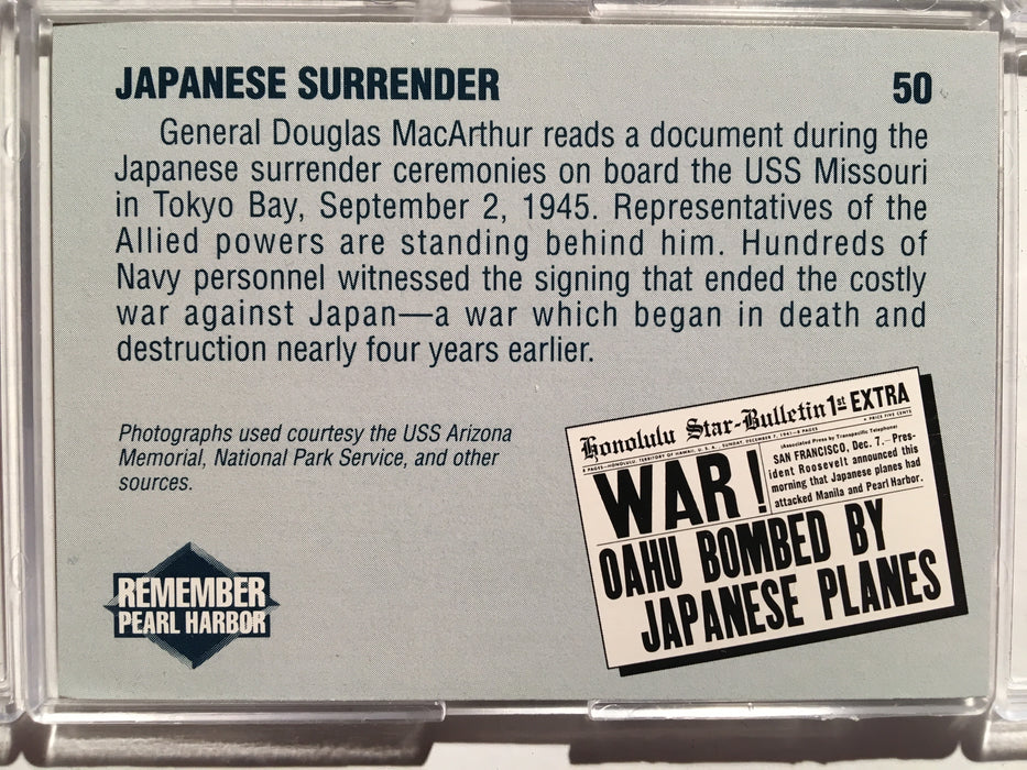 Remember Pearl Harbor 50th Anniversary of War WWII Trading Card Set (50) Tuff St   - TvMovieCards.com