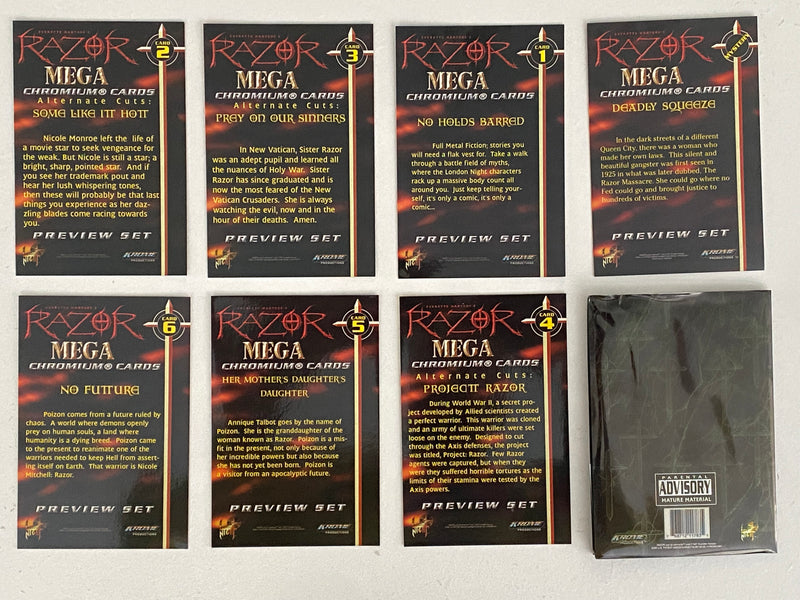 Razor Mega Chromium Preview Card Set 7 Oversize Chromium Cards 1997   - TvMovieCards.com