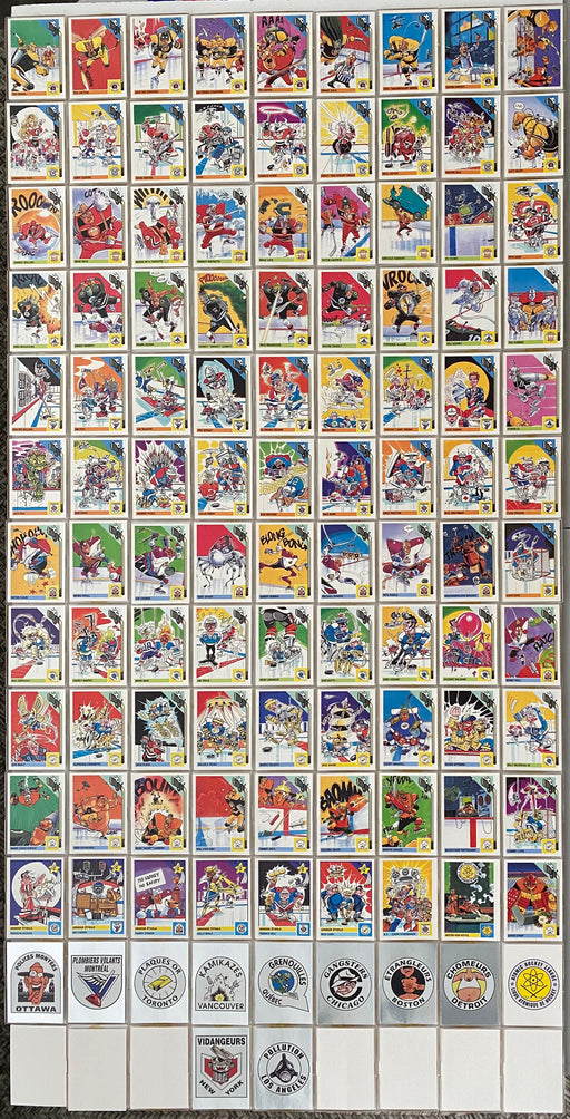 1992 Les Fous De Hockey Base Trading Card Set 100 + 10 Sticker Cards Panini   - TvMovieCards.com