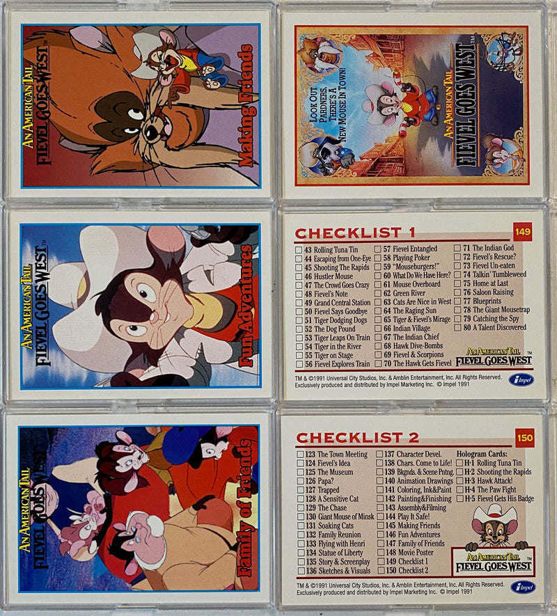 American Tale Fievel Goes West Movie Base Card Set 150 Cards Impel 1991 - TvMovieCards.com