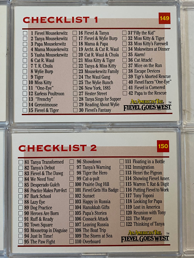 American Tale Fievel Goes West Movie Base Card Set 150 Cards Impel 1991 - TvMovieCards.com