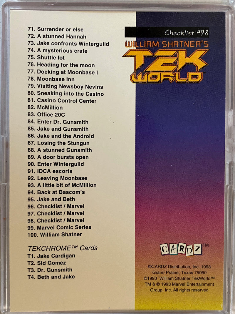 Tek World William Shatner Base Card Set 100 Cards Cardz 1994   - TvMovieCards.com