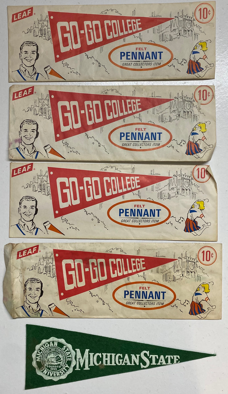 (4) 1960 Leaf Go Go College Football Felt Mini Pennants Sealed Packs Michigan St - TvMovieCards.com