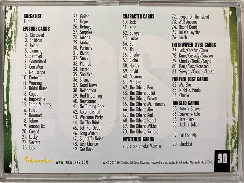 Lost Season 3 Three Trading Base Card Set 90 Cards Inkworks 2007   - TvMovieCards.com