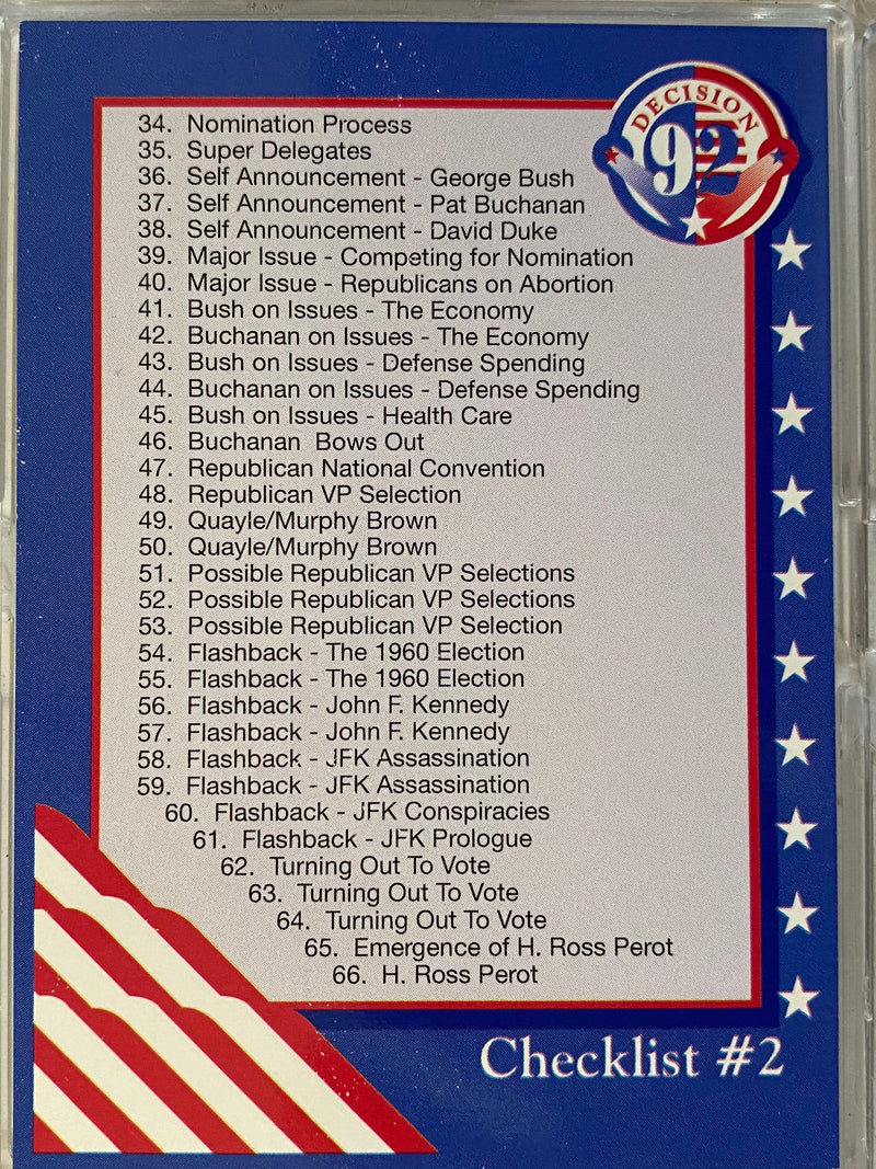 Decision '92 Base Card Set 100 Cards AAA Sports 1992   - TvMovieCards.com